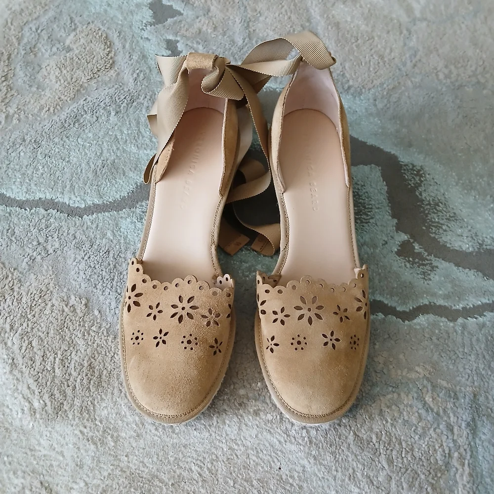 Veronica Beard Beige Lace-Up‎ Espadrilles